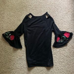 Black embroidered dress